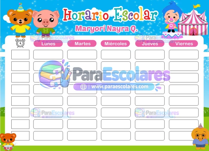 Plim Plim Girl Horario Escolar